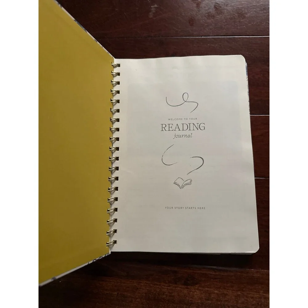 Reading Journal Spiral Notebook Book Log Tracker Floral Cover Gift Idea